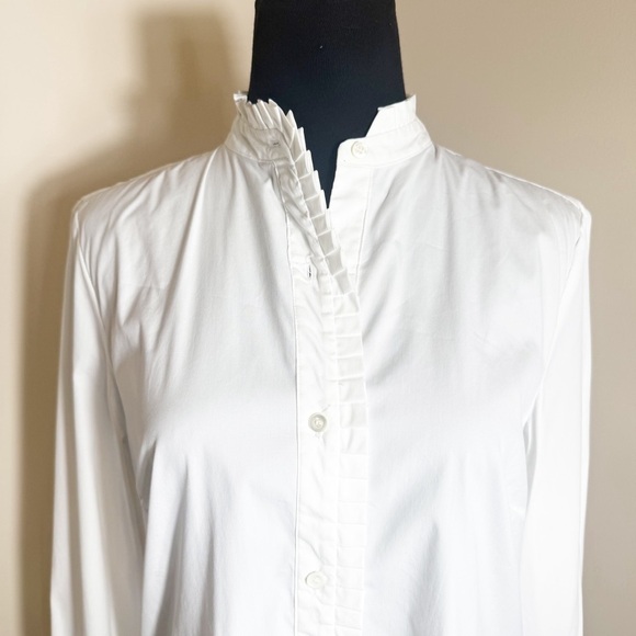 J. McLaughlin Tunic Top Blouse Button Front White size M - Picture 2 of 6